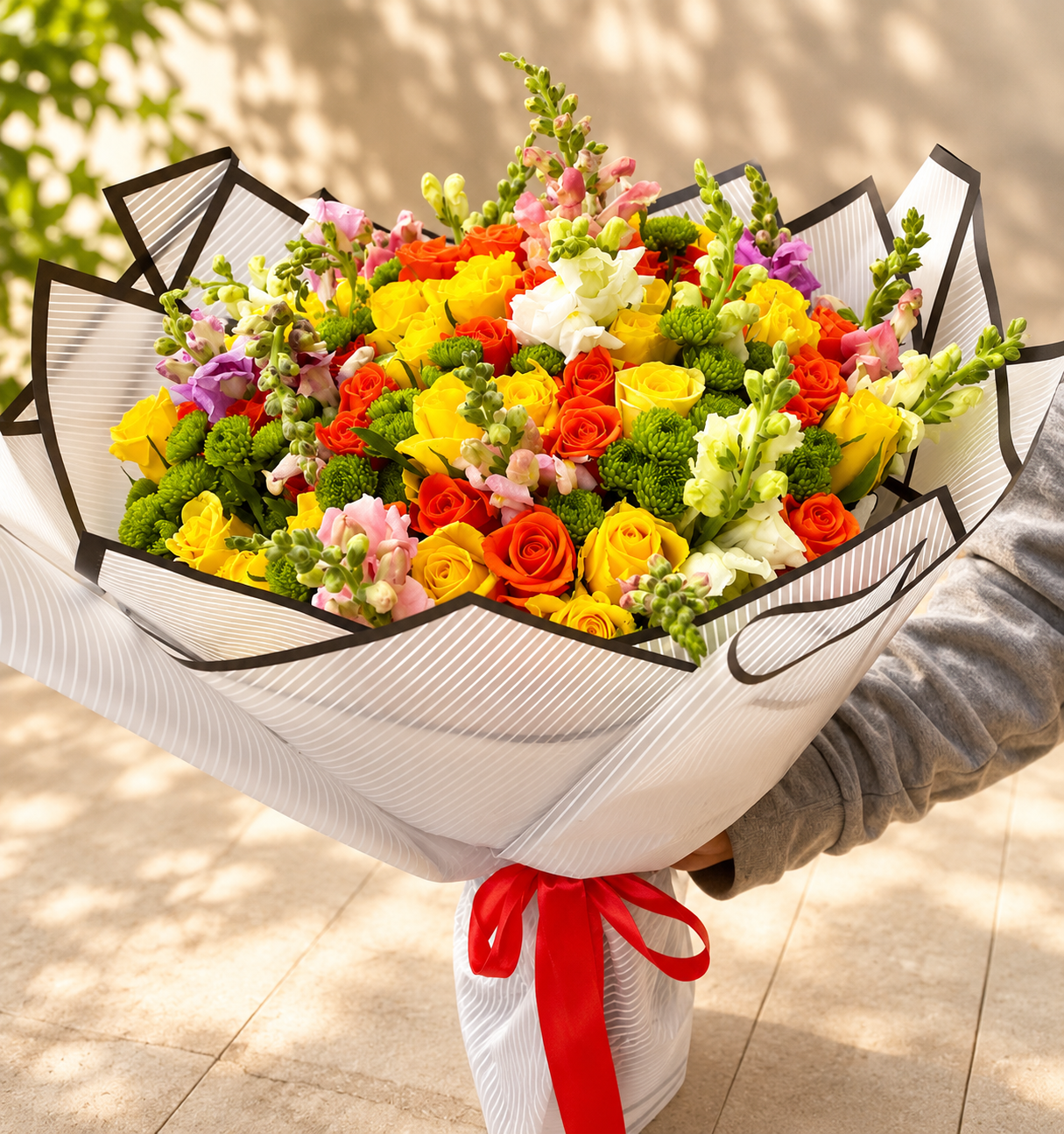 Mixed Yellow, Orange & White Bouquet