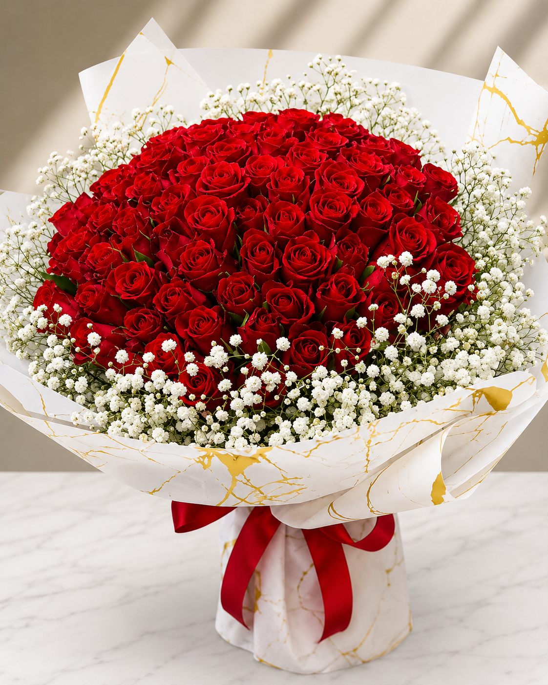Luxury Red white Flower Bouquet