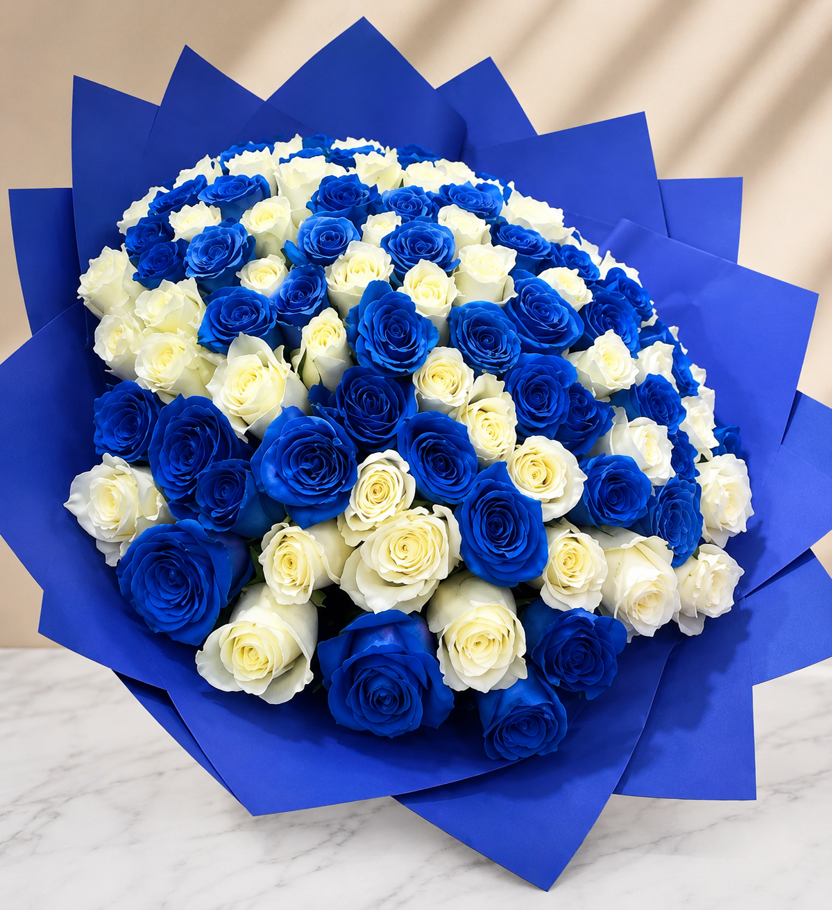 Blue & White Roses Bouquet